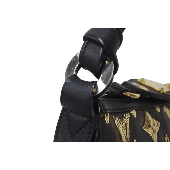 LOUIS VUITTON Eclipse Black Pochette Accessoires Sequin Monogram Handbag